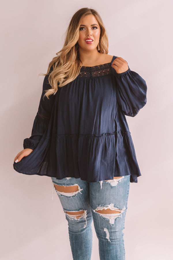 The Best Intentions Shift Top In Navy Curves Image - 1