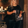 Sparkling Personality Sequin Shift Top in Black Curves Image - 1