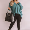 True Wanderlust Ribbed Shift Top In Jade  Curves Image - 1