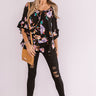 Mind Your Style Floral Shift Top In Black Image - 1
