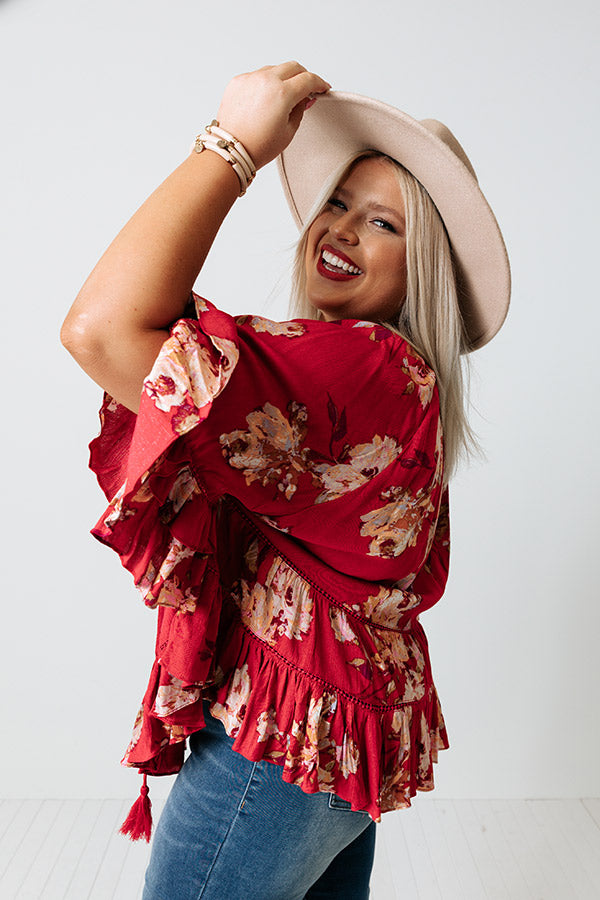 Fan Of Floral Shift Top Curves main image 1