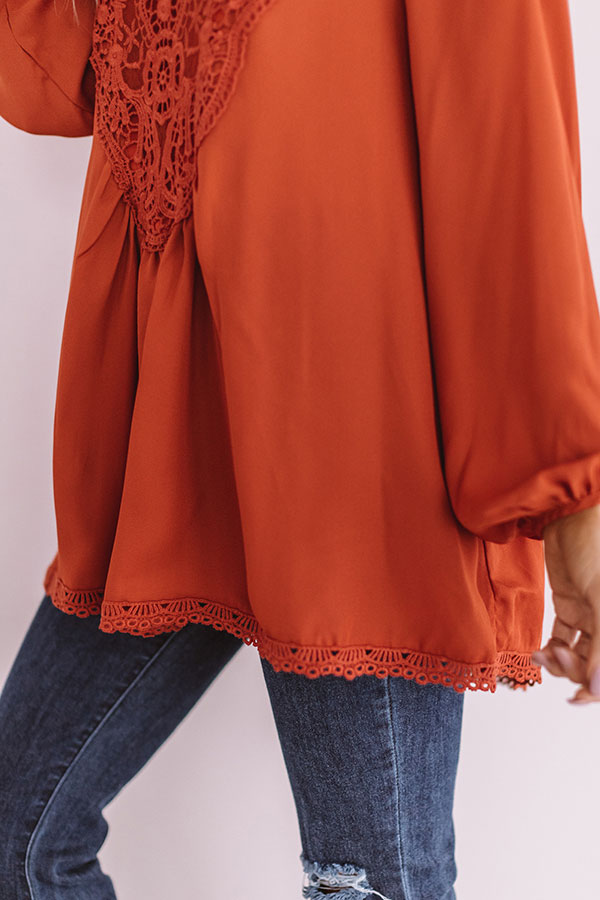 Dear And Divine Crochet Shift Top In Rust Image - 5