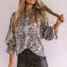 Pure Grandeur Snake Print Top in Grey Image - 1