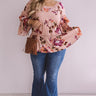 Bold And Blissful Floral Shift Top In Blush Curves Image - 1