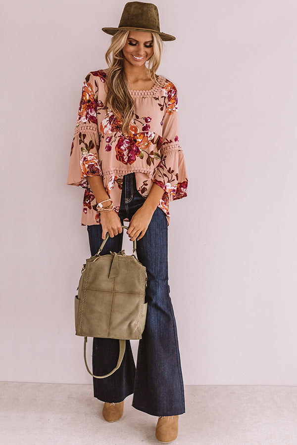 Bold And Blissful Floral Shift Top In Blush Image - 2