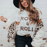 Rock And Roll Leopard Distressed Boyfriend Tee Image - 1