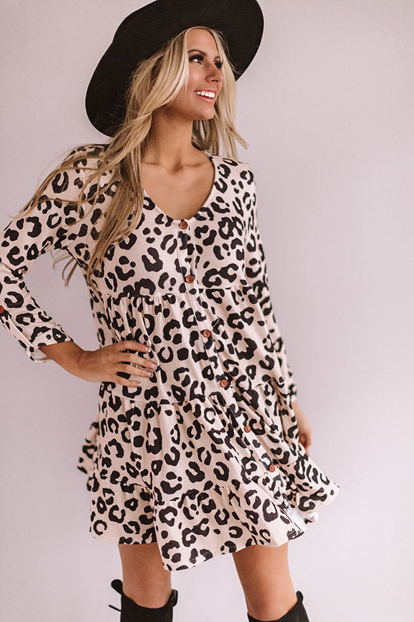 Cute And Cordial Leopard Babydoll Dress Image - 2