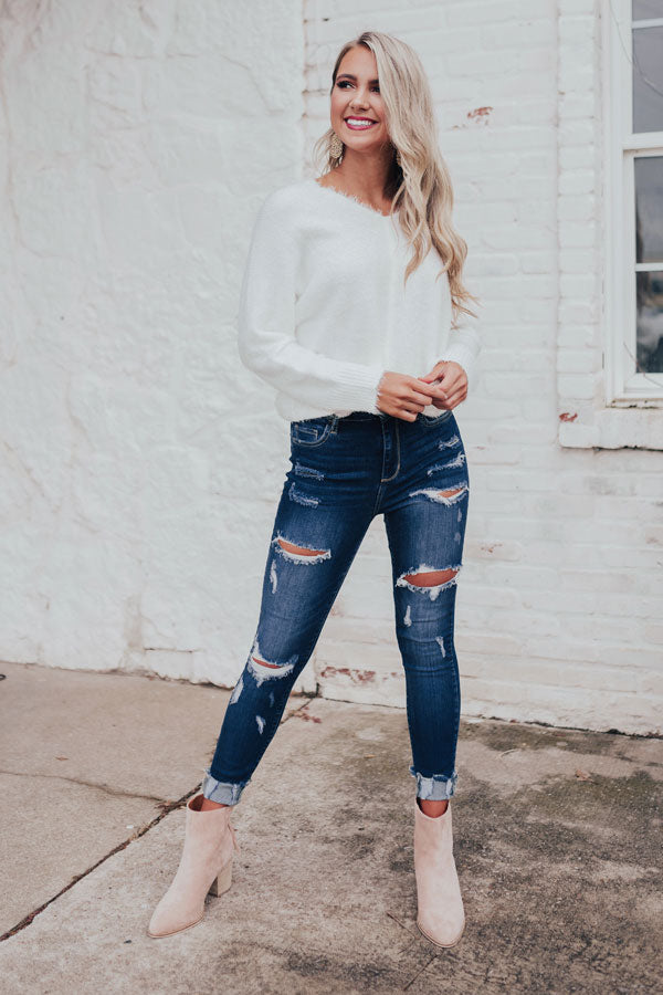 The Ambrielle High Waist Distressed Skinny • Impressions Online Boutique