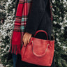 Style Maven Faux Leather Tote In Red Image - 1