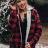 Winter Whisper Plaid Jacket In Red Image - 1