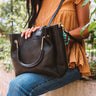 Style Maven Faux Leather Tote In Black Image - 1