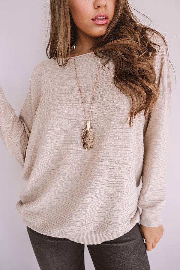 On Stage Snake Print Necklace In Taupe Image - 1