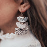 Chicest Of Times Snake Print Earrings In Taupe Image - 1