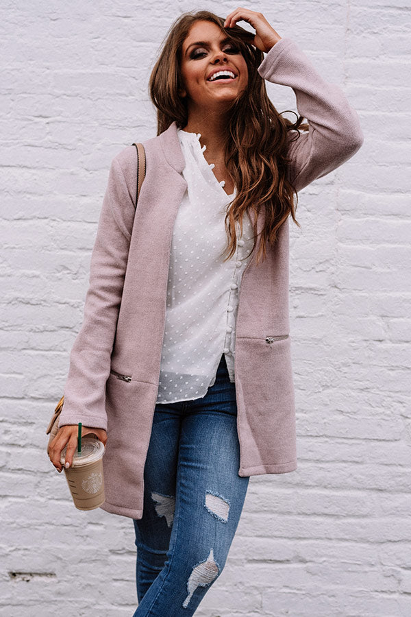 Snuggled In The City Lightweight Jacket In Lavender Image - 4