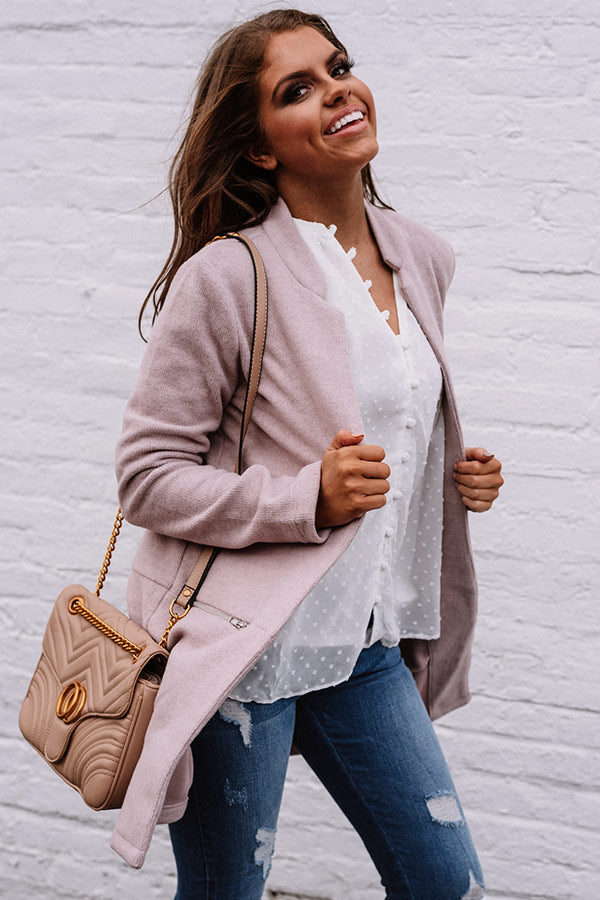 Snuggled In The City Lightweight Jacket In Lavender Image - 5