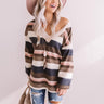 Bliss By The Fire Stripe Sweater In Espresso Image - 1
