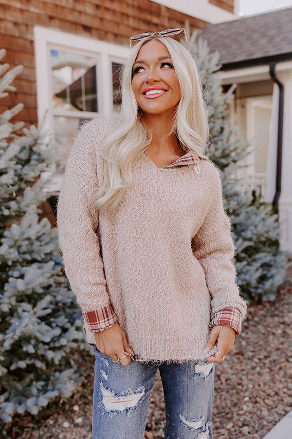 Serious About Snuggles Knit Sweater in Warm Taupe