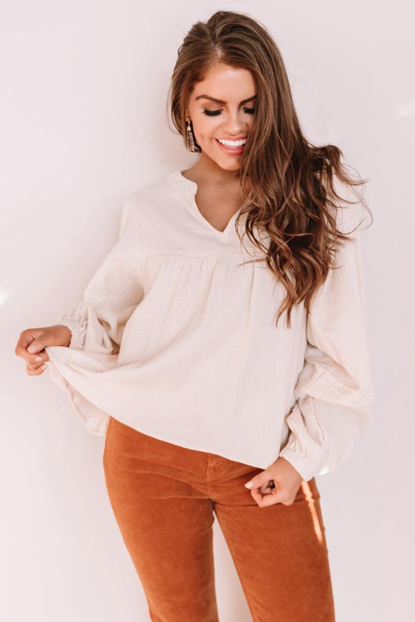 Stay Close Shift Top In Cream Image - 1