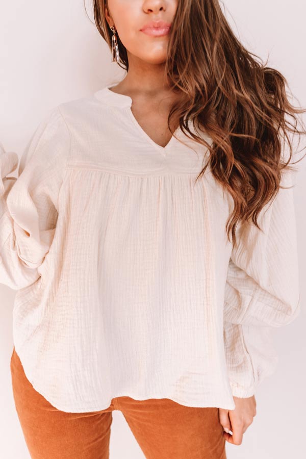 Stay Close Shift Top In Cream Image - 2