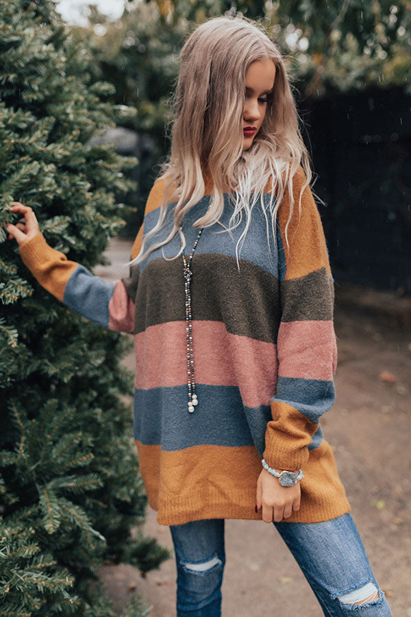 Skis Please Color Block Tunic Sweater in Riverside Image - 1