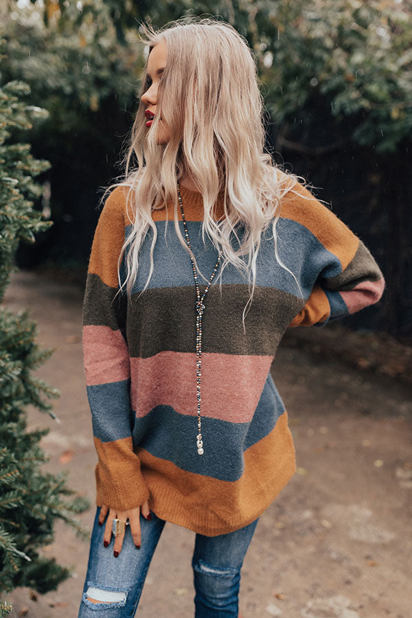 Skis Please Color Block Tunic Sweater in Riverside Image - 1