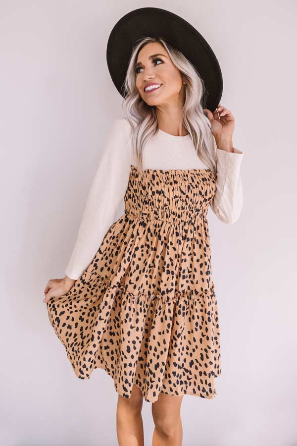 Showing Up Chic Leopard Shift Dress Image - 3