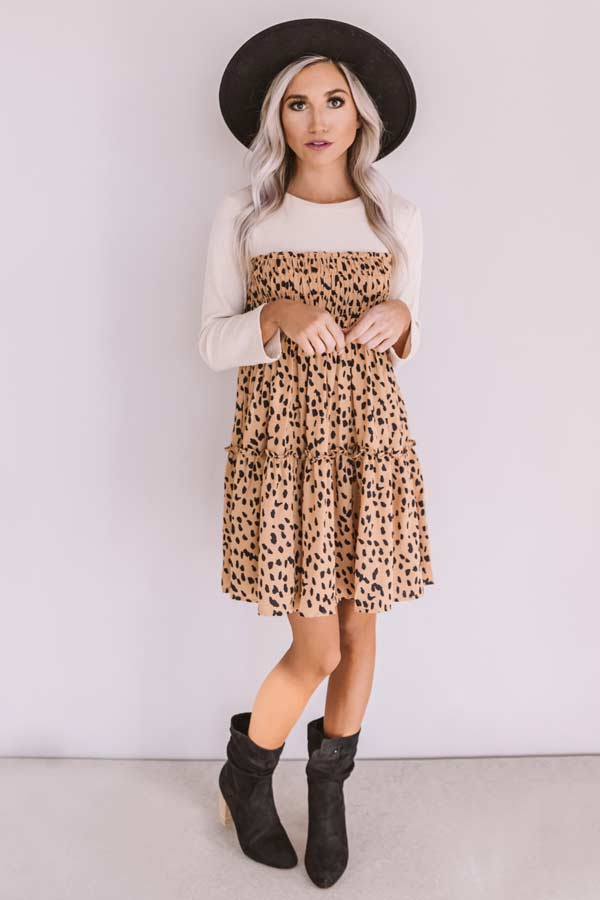 Showing Up Chic Leopard Shift Dress Image - 5