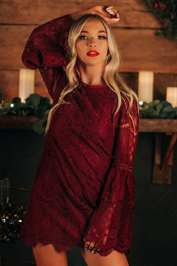 Notorious For Romance Lace Dress in Wine Image - 4