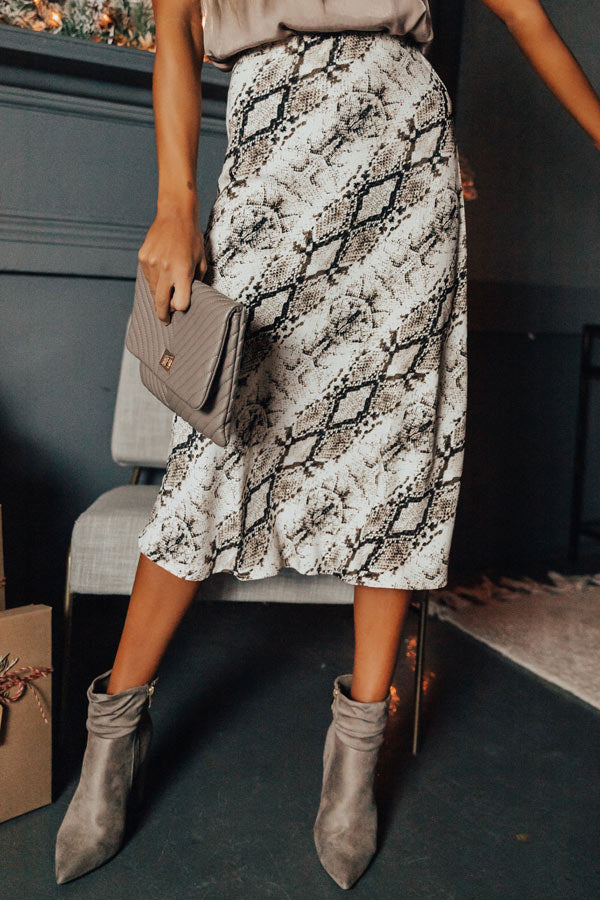 Valley Vibes Snake Print Midi Skirt Image - 5
