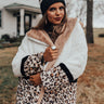 Flurries In Florence Leopard Plush Coat In White Image - 1