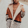 Flurries In Florence Leopard Plush Coat In Cinnamon Image - 1