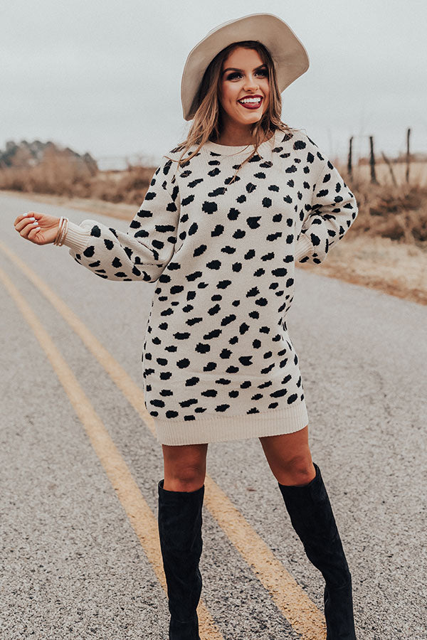 Slip Into Winter Sweater Dress in Cream Image - 3