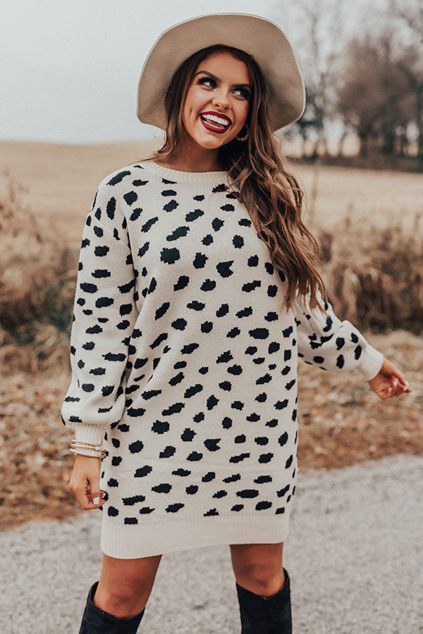 Slip Into Winter Sweater Dress in Cream Image - 4