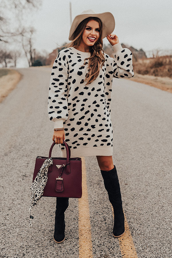 Slip Into Winter Sweater Dress in Cream Image - 2