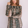 Candlelit Evening Snake Print Shift Top in Taupe Image - 1