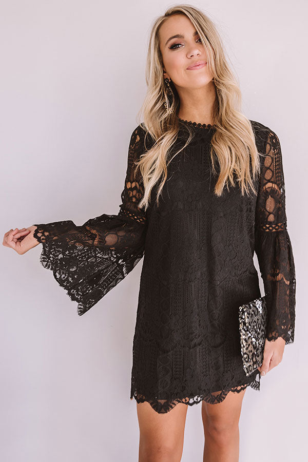 Notorious For Romance Lace Dress in Black