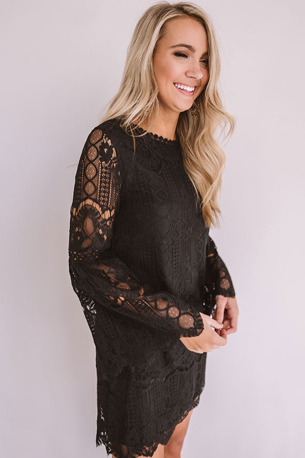 Notorious For Romance Lace Dress in Black Image - 3