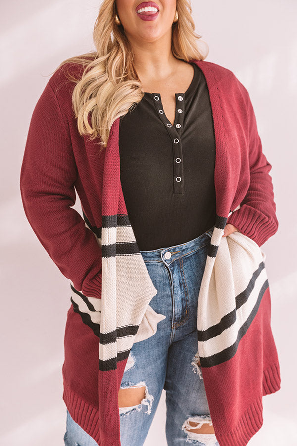 S'mores And Snuggles Cardigan In Berry Curves Image - 5