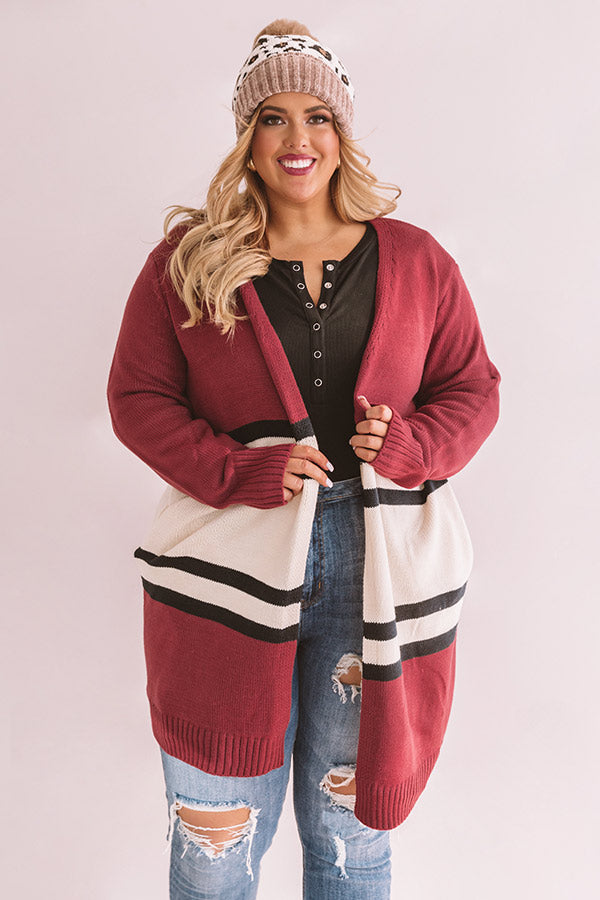 S'mores And Snuggles Cardigan In Berry Curves Image - 3