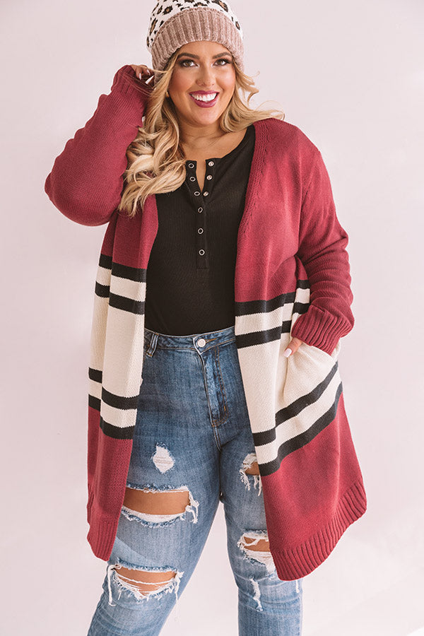 S'mores And Snuggles Cardigan In Berry Curves Image - 1