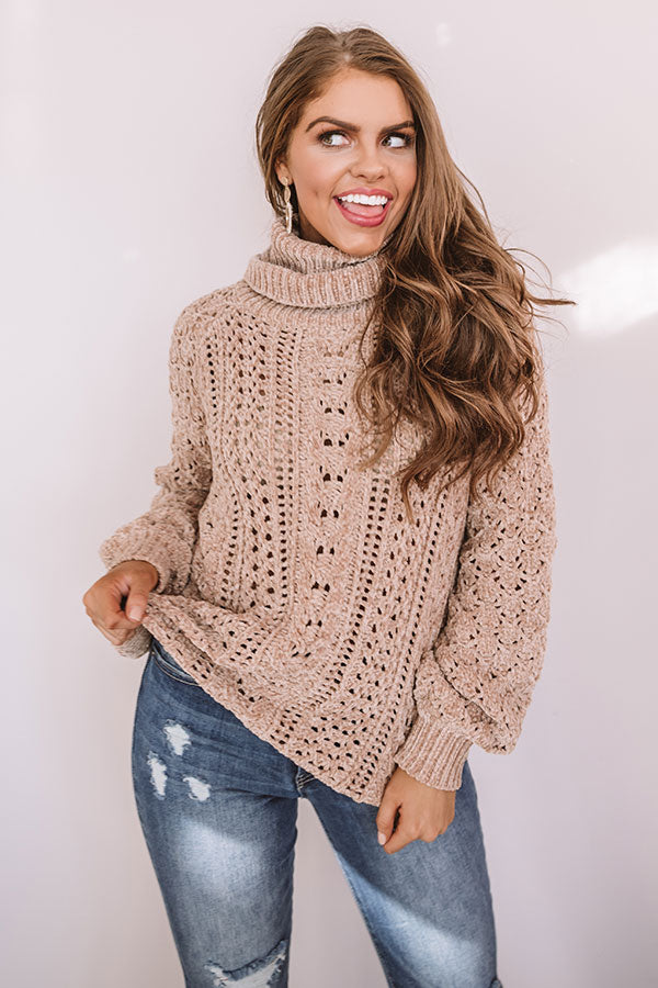 Talk Comfy To Me Chenille Knit Sweater In Iced Latte • Impressions ...