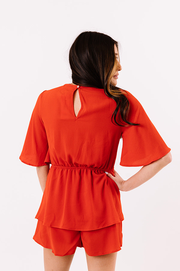 Bubbly Backstage Romper In Tangerine Image - 5