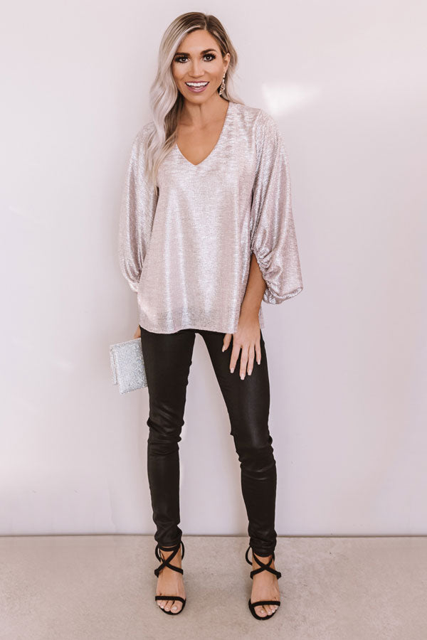 Laid Back Luxury Shimmer Shift Top Image - 2