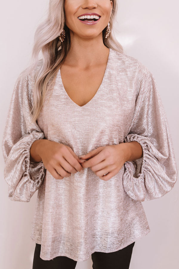 Laid Back Luxury Shimmer Shift Top Image - 4