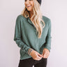 Cover Story Waffle Knit Top In Hunter Green Image - 1
