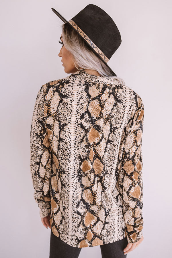 Cider Season Snake Print Cardigan Image - 4