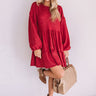 Close To My Heart Shift Dress In Crimson Image - 1