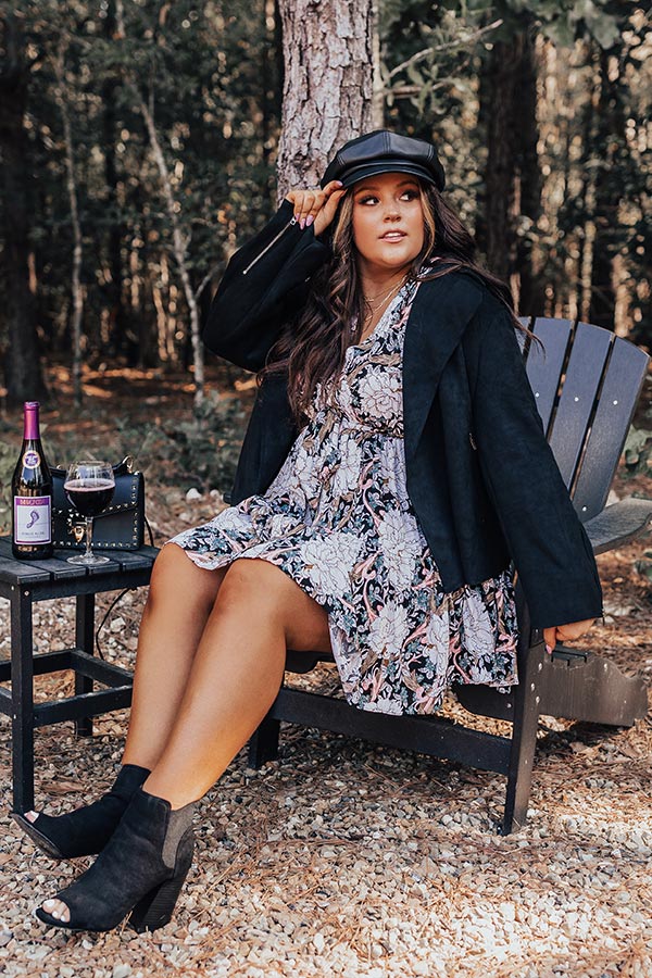 Instant Connection Faux Suede Jacket in Black Curves Image - 1