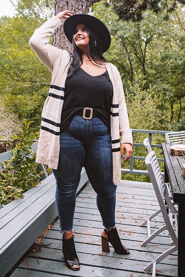 S'mores And Snuggles Cardigan In Cream Curves