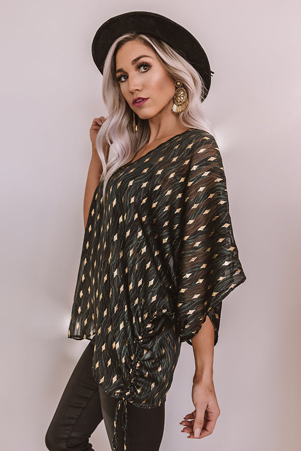 Sheer Joy Shift Top In Black Image - 4